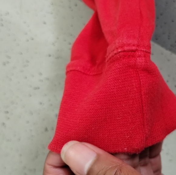 •Nike Long Sleeve Shirt Kid Small Fitted Red Shirt Swoosh Logo - Picture 6 of 10